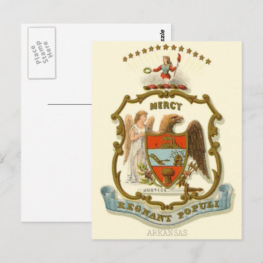    Reis ArkansasVintage - Overheidswapen Briefkaart (Voorkant / Achterkant)