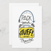 Reis Art en pak je spullen en reis Save The Date (Voorkant / Achterkant)