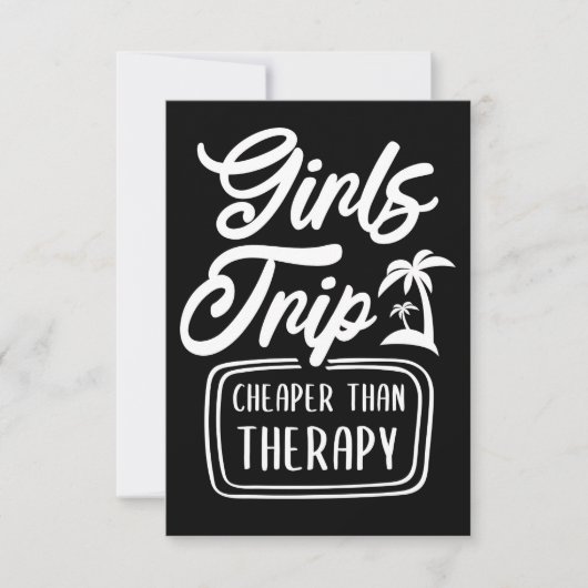 Reis Art Girls is goedkoper dan therapie Bedankkaart (Voorkant)