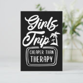 Reis Art Girls is goedkoper dan therapie Bedankkaart (Staand voorkant)