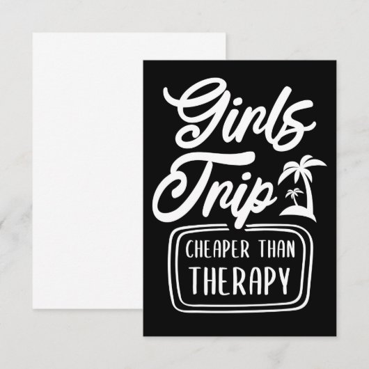 Reis Art Girls is goedkoper dan therapie Bedankkaart (Voorkant / Achterkant)