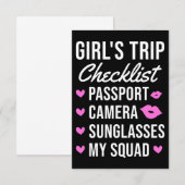 Reis Art Girls Reischecklist Bedankkaart (Voorkant / Achterkant)