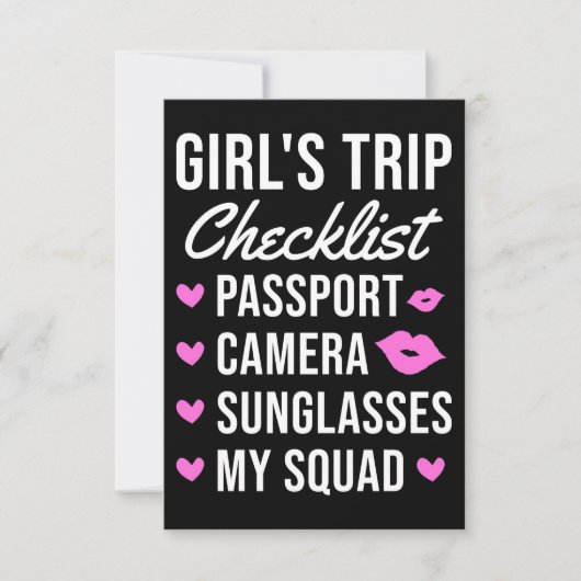 Reis Art Girls Reischecklist RSVP Kaartje (Voorkant)