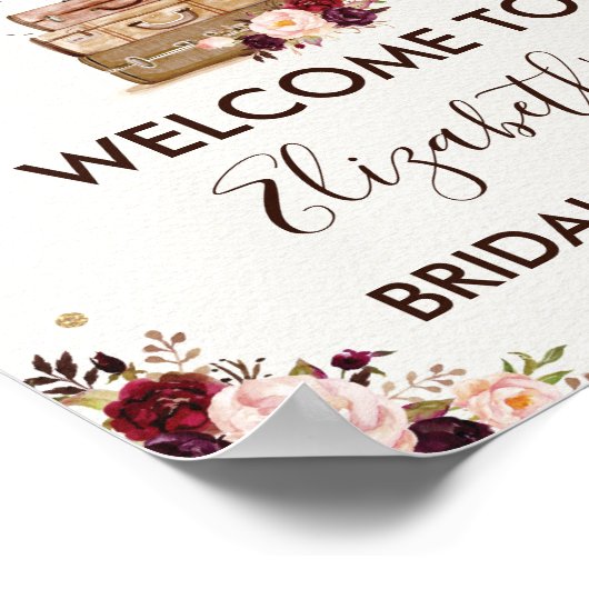 Reis Avontuur Bruidsuitnodiging Rustieke Bloemen Poster (Hoek)