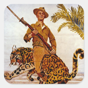 Reis? Avontuur? Doe mee met de mariniers. Vierkante Sticker