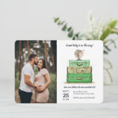 Reis Baby shower Green Waterverf Suitcase Kaart (Staand voorkant)