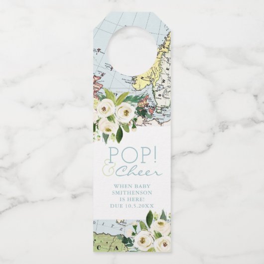 Reis Baby shower Pop Ker Fles Favor Flessenhanger (Voorkant)