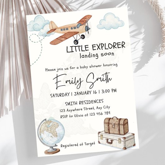 Reis Baby Shower Uitnodiging Template Kleine Ontde