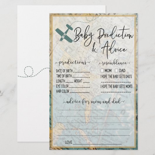 Reis Baby Voorspelling en Advies Baby Shower (Voorkant / Achterkant)