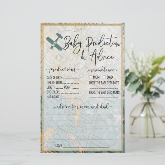 Reis Baby Voorspelling en Advies Baby Shower (Staand voorkant)