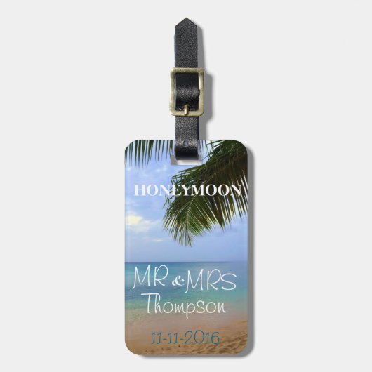 Reis | Bagagelabel | Honeymoon | De heer & mevrouw (Voorkant verticaal)