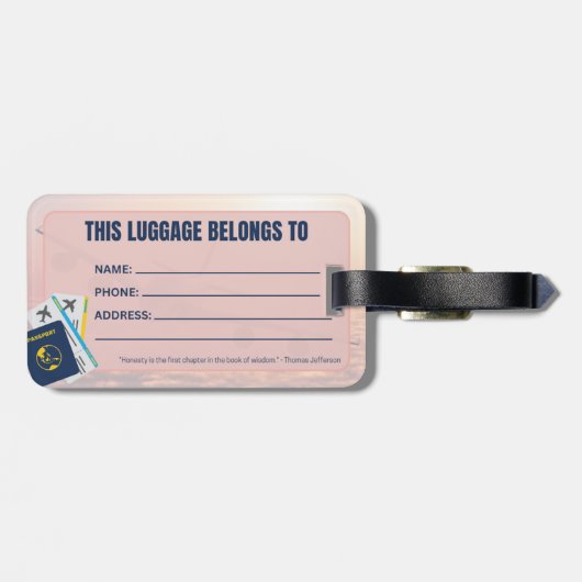 Reis Bagagelabels (Achterkant horizontaal)