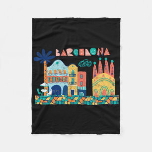 Reis Barcelona Spanje Europa Spaanse Familie Vacat Fleece Deken