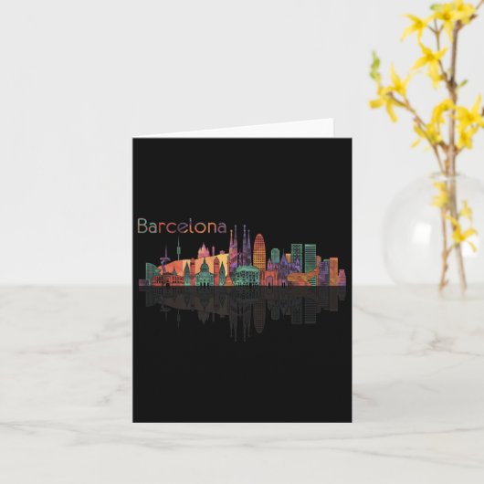 Reis Barcelona Spanje Europa Spaanse Familie Vacat Kaart (Gele Bloem)