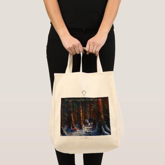 Reis begint - fantasieboslandschapskunst tote bag (Voorkant (product))