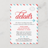 Reis  Blauw Rood Bruiloft Suite Details Informatiekaartje (Voorkant)