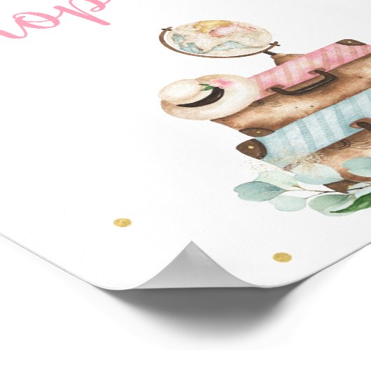 Reis Bloem Bruidsfeest Bagage Afgifte Bord Poster (Hoek)