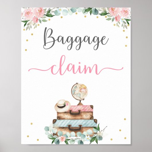 Reis Bloem Bruidsmeisjesfeest Bagage Claim Bord Poster (Voorkant)