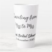 Reis bruids douche toevoegen naam datum gemist naa latte mok (Voorkant)