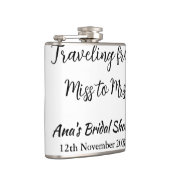 Reis bruids douche voeg naam datum mevrouw toe heupfles (Rechts)