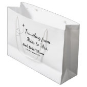 Reis bruids douche voeg naam datum toe van Miss to Groot Cadeauzakje (Voorkant Gekanteld)