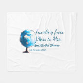 Reis bruidsfeest voeg naam datum mevrouw toe fleece deken (Voorkant (Horizontaal))