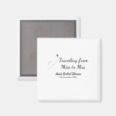 Reis bruidsfeest voeg naam datum toe miss to mevro magneet (Voorkant / Achterkant)