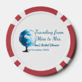 Reis bruidsfeest voeg naam datum toe miss to mevro poker chips (Achterkant)