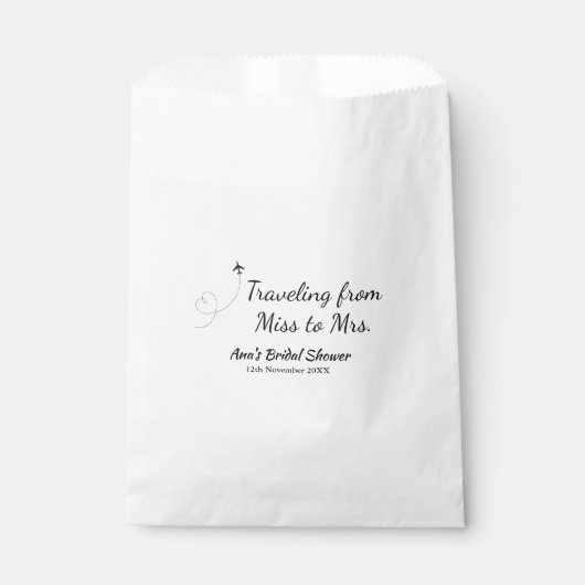 Reis bruidsfeest voeg naam datum toe van juffrouw  bedankzakje (Voorkant)