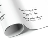 Reis bruidsfeest voeg naam datum toe van juffrouw  cadeaupapier (Rol Hoek)