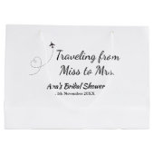 Reis bruidsfeest voeg naam datum toe van juffrouw  groot cadeauzakje (Achterkant)