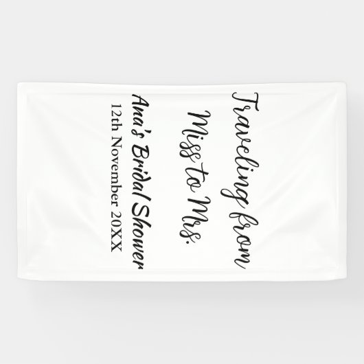 Reis bruidsfeest voeg naam datum toe van juffrouw  spandoek (Horizontaal)