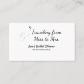 Reis bruidsfeest voeg naam datum toe van juffrouw  visitekaartje (Voorkant)