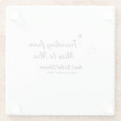 Reis bruidsfeest voeg naam datum toe van mejuffrou glazen onderzetter (Achterkant)