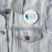 Reis bruidsfeest voeg naam datum toe van Mejuffrou Ronde Button 5,7 Cm (In situ)
