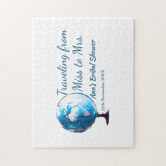 Reis bruidsfeest voeg naam datum toe van Mevr. naa Legpuzzel (Verticaal)