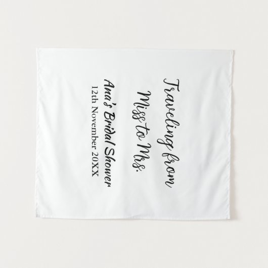 Reis bruidsfeest voeg naam datum toe van mevr. tot wandkleed (Voorkant (horizontaal))