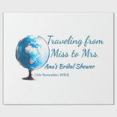 Reis bruidsfeest voeg naam datum toe van mevrouw cadeaupapier (Vlak)