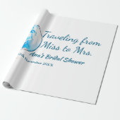 Reis bruidsfeest voeg naam datum toe van mevrouw cadeaupapier (Uitgerold)