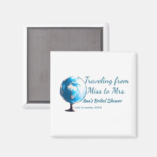 Reis bruidsfeest voeg naam datum toe van mevrouw magneet (Voorkant / Achterkant)