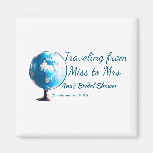 Reis bruidsfeest voeg naam datum toe van mevrouw magneet (Voorkant)