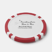 Reis bruidsfeest voeg naam datum toe van mevrouw poker chips (Enkel)