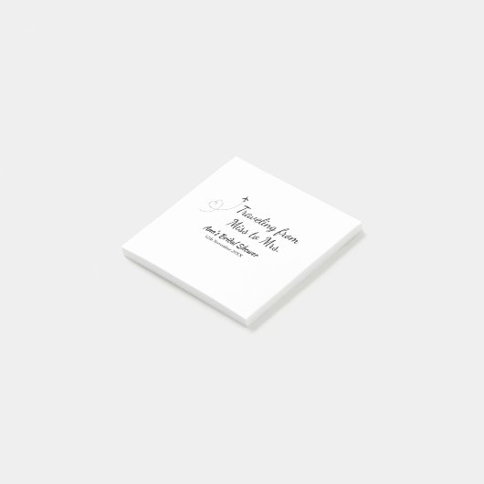 Reis bruidsfeest voeg naam datum toe van mevrouw post-it® notes (Schuin)