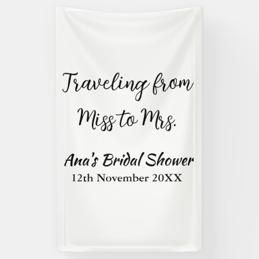 Reis bruidsfeest voeg naam datum toe van mevrouw spandoek (Verticaal)