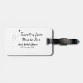 Reis bruidsfeest voeg naam datum toe van Miss tot Bagagelabel (Achterkant horizontaal)