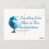 Reis bruidsfeest voeg naam datum toe van Miss tot  Briefkaart (Achterkant)