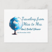 Reis bruidsfeest voeg naam datum toe van Miss tot Briefkaart (Voorkant)