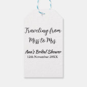 Reis bruidsfeest voeg naam datum toe van Miss tot Cadeaulabel (Achterkant)
