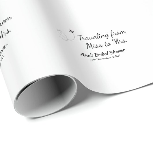 Reis bruidsfeest voeg naam datum toe van Miss tot  Cadeaupapier (Rol Hoek)
