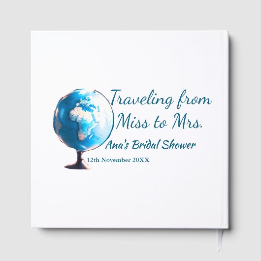 Reis bruidsfeest voeg naam datum toe van Miss tot Gastenboek (Achterkant)